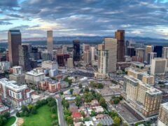 image of the city of denver with clouds